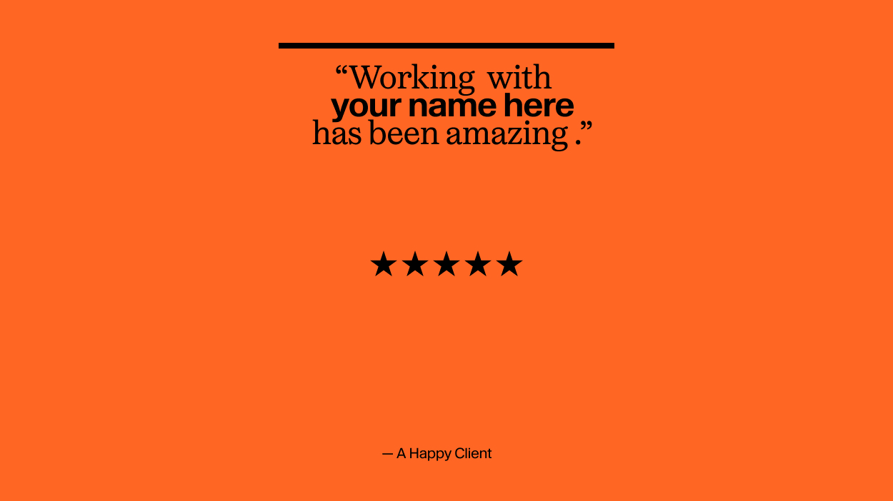 A sample client testimonial for a financial advisor